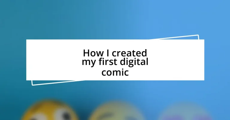 How I created my first digital comic