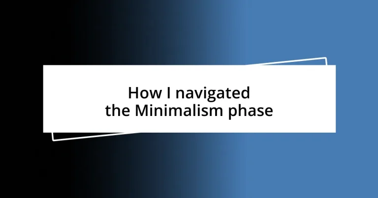 How I navigated the Minimalism phase