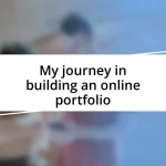 My journey in building an online portfolio