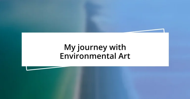 My journey with Environmental Art