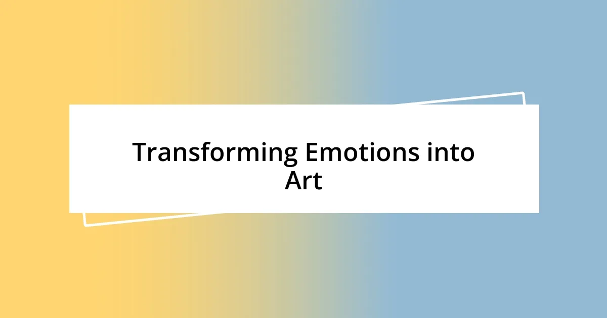 Transforming Emotions into Art