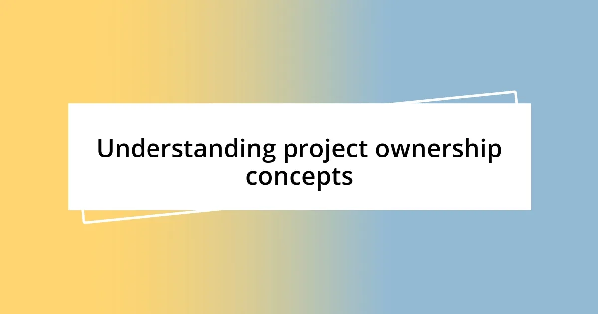 Understanding project ownership concepts