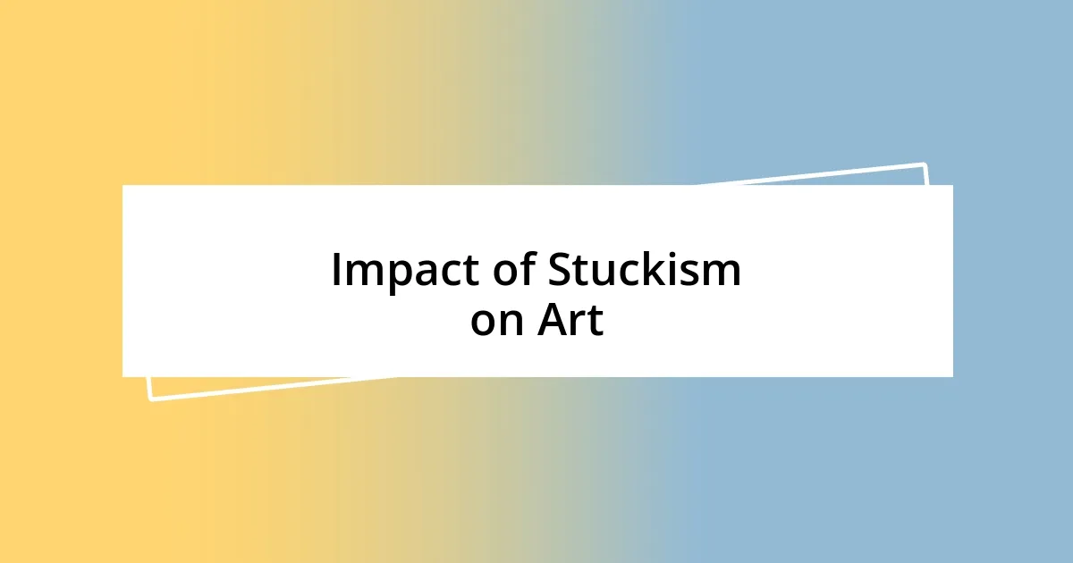 Impact of Stuckism on Art