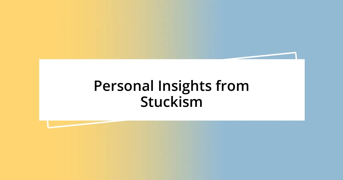 Personal Insights from Stuckism