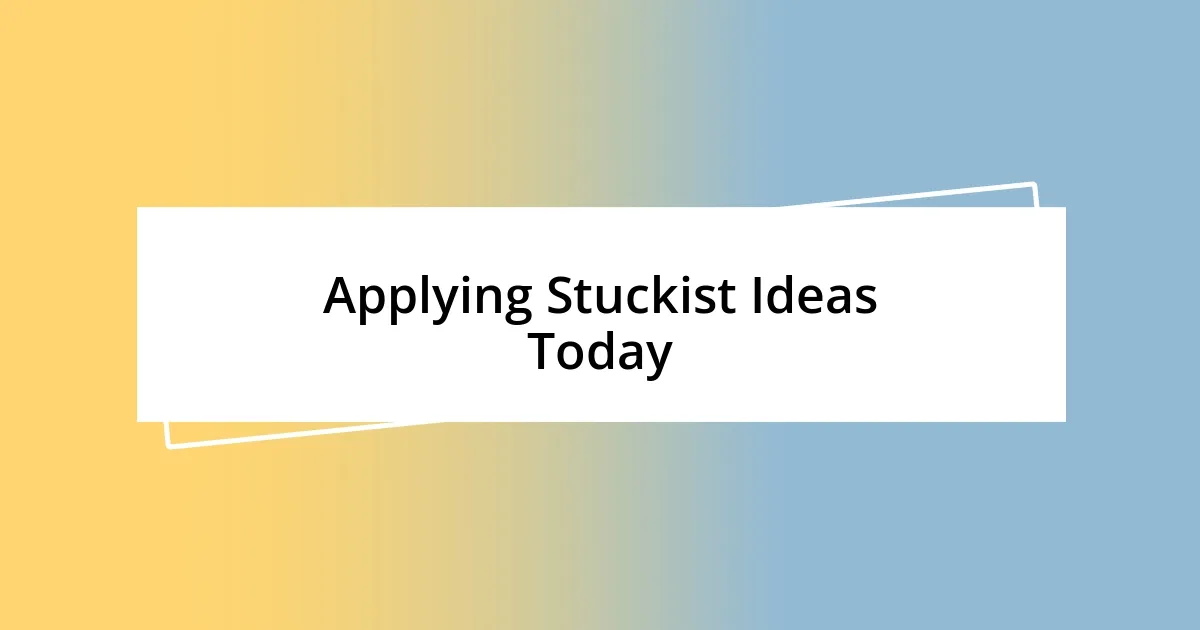 Applying Stuckist Ideas Today