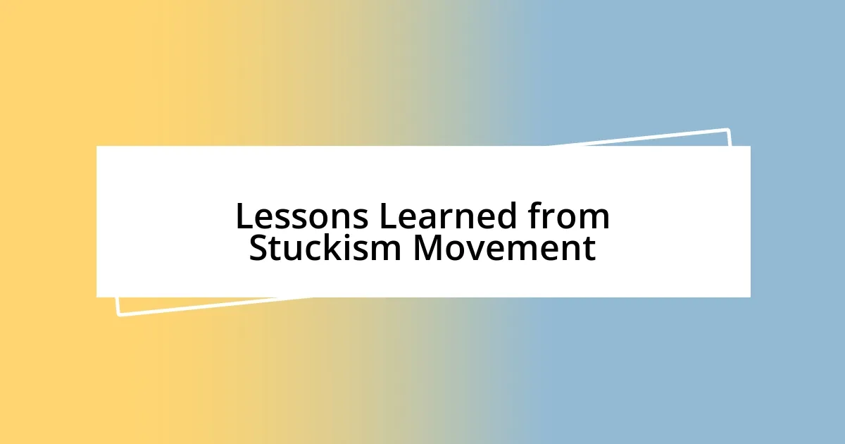 Lessons Learned from Stuckism Movement